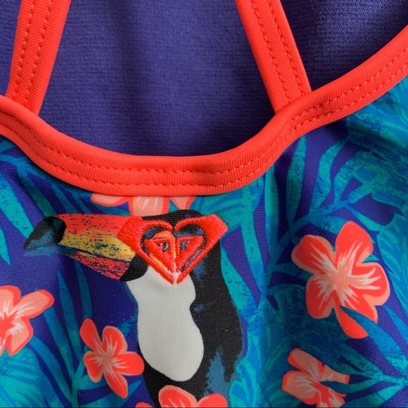NWT Roxy Girl Tropical One Piece Bathing Suit - Picture 2 of 4
